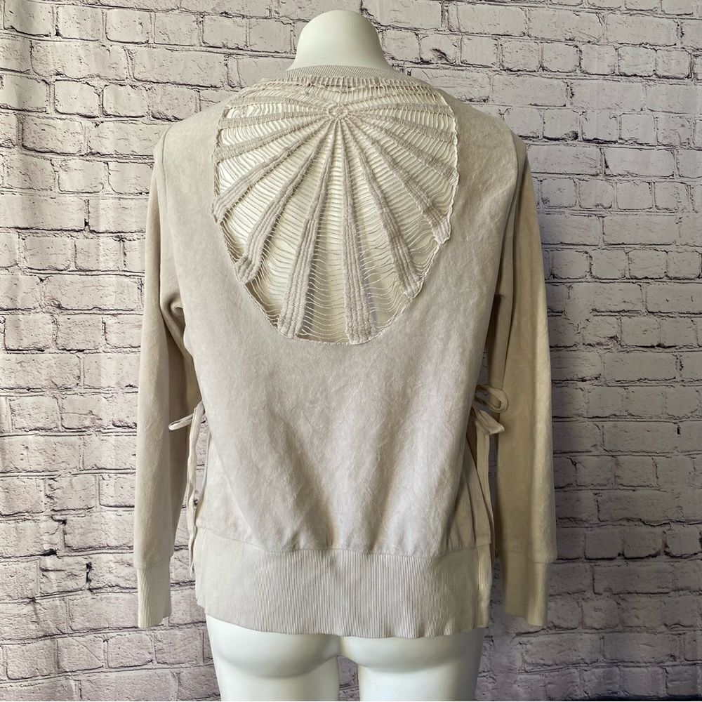 Pam & Gela pullover tie sides crochet back small XS